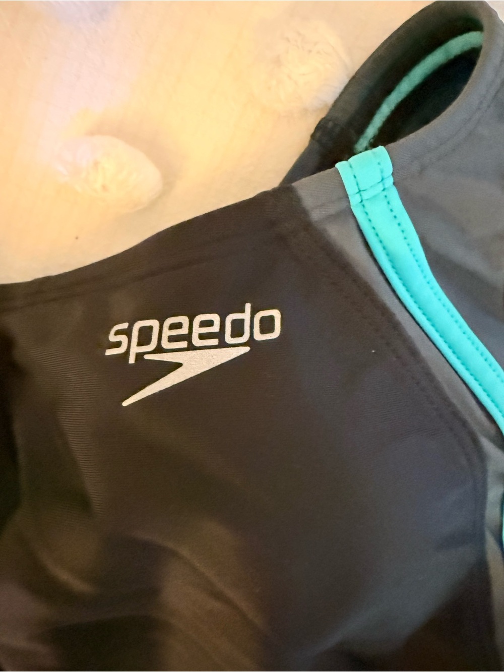 NWT Speedo HydroBRA Quantum Splice One Piece Swimsuit Women’s Size 10 Black Aqua - Picture 3 of 5